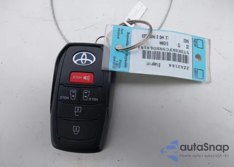 2022 Toyota Sienna Le z USA, uszkodzony, nr VIN 5TDKSKFC9NS064154